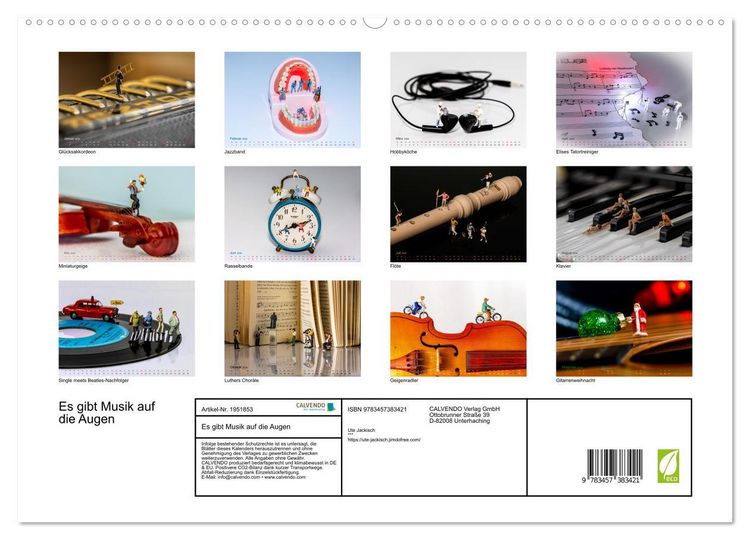 Produktbild: Es gibt Musik auf die Augen (hochwertiger Premium Wandkalender 2026 DIN A2 quer), Kunstdruck in Hochglanz