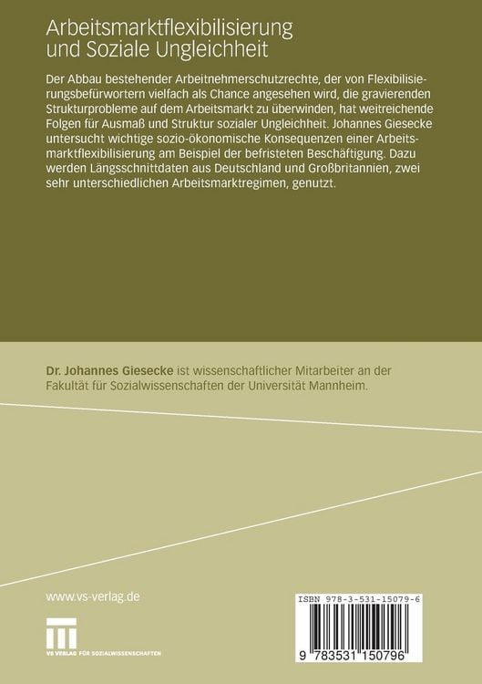 Produktbild: Arbeitsmarktflexibilisierung und Soziale Ungleichheit