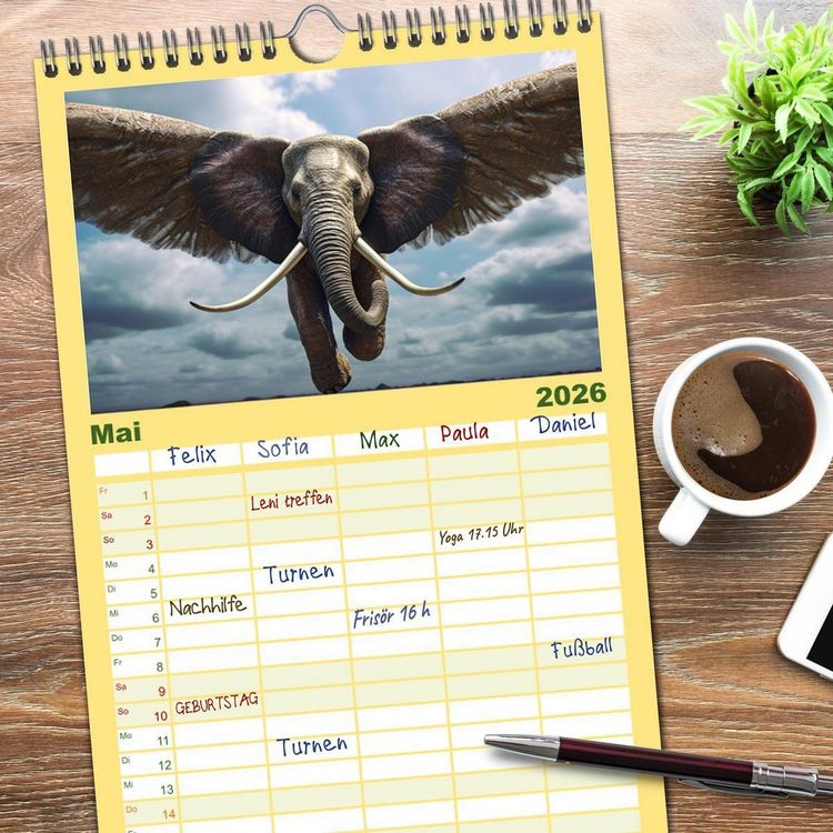 Produktbild: Familienplaner 2026 - Zauberhafte M&auml;rchen aus aller Welt mit 5 Spalten (Wandkalender, 21 x 45 cm) CALVENDO