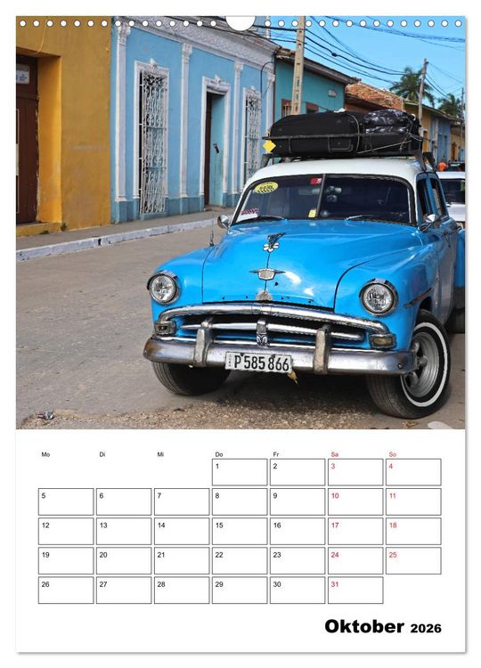 Produktbild: KARIBIK Oldtimer auf Kuba (Wandkalender 2026 DIN A3 hoch), CALVENDO Monatskalender