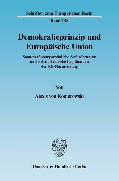 Produktbild: Demokratieprinzip und Europ&auml;ische Union.