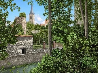 Produktbild: CALVENDO Puzzle Aschersleben - Blick zum Dammtor im Apothekergraben am Eineufer um 1907 | 1000 Teile Lege-Gr&ouml;&szlig;e 64x48cm Foto-Puzzle f&uuml;r gl&uuml;ckliche Stunden