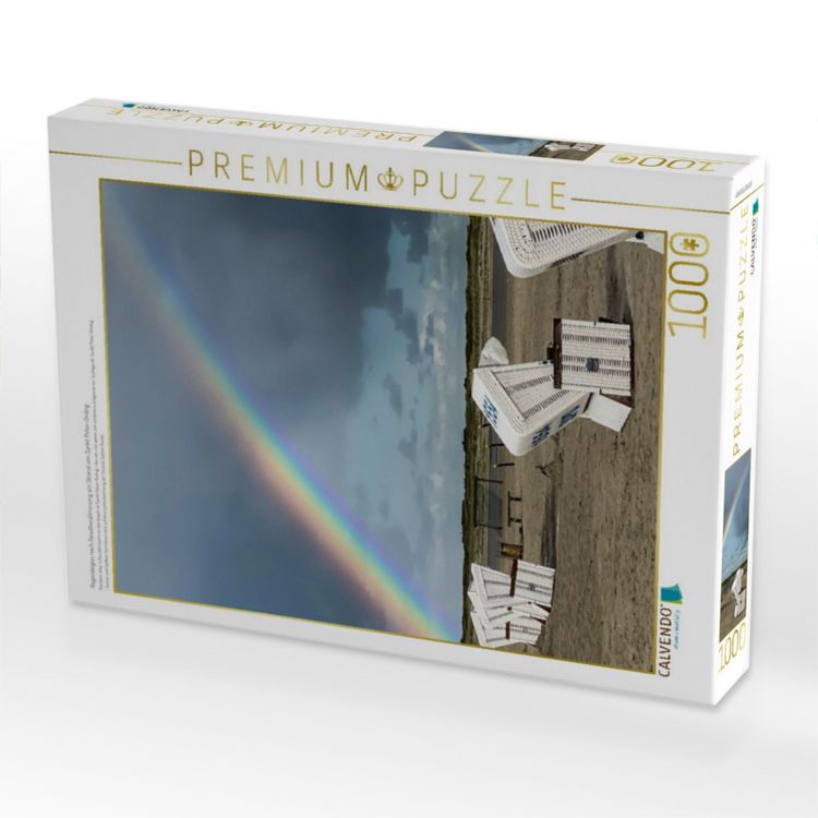 Produktbild: CALVENDO Puzzle Regenbogen nach Gewitterstimmung am Strand von Sankt Peter-Ording | 1000 Teile Lege-Gr&ouml;&szlig;e 64x48cm Foto-Puzzle f&uuml;r gl&uuml;ckliche Stunden