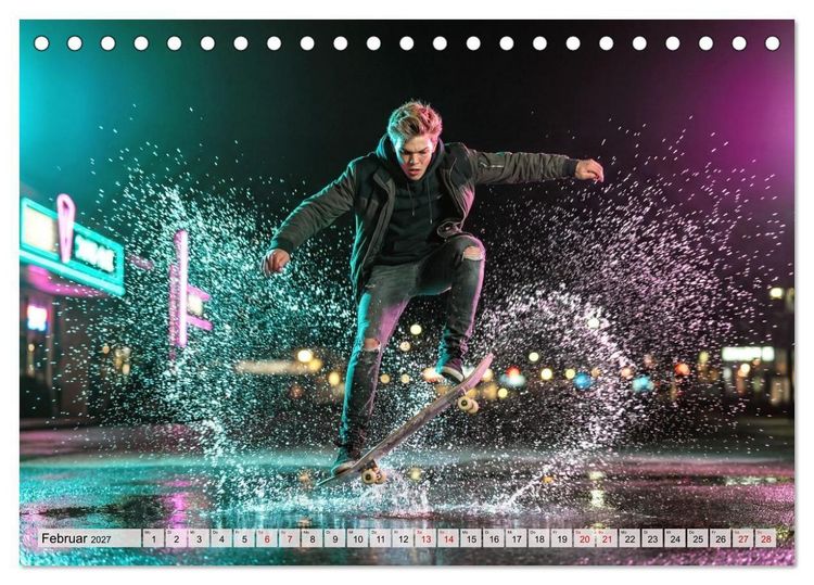 Produktbild: Dimensionen des Skateboarding (Tischkalender 2027 DIN A5 quer), CALVENDO Monatskalender