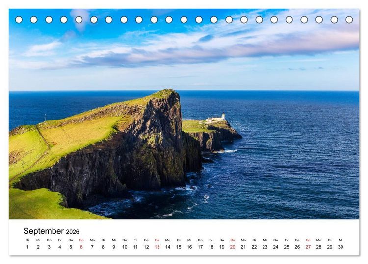 Produktbild: Schottlands Leuchtt&uuml;rme (Tischkalender 2026 DIN A5 quer), CALVENDO Monatskalender