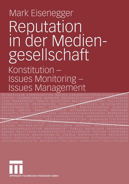 Produktbild: Reputation in der Mediengesellschaft