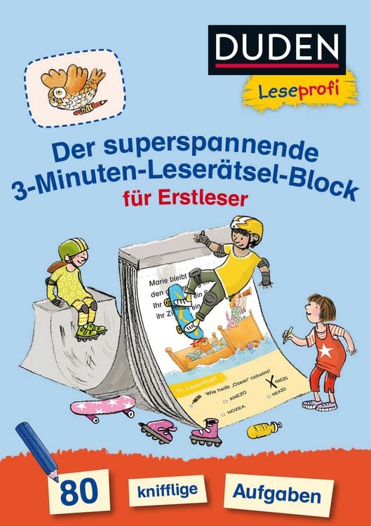Produktbild: Duden Leseprofi &ndash; Der superspannende 3-Minuten-Leser&auml;tsel-Block f&uuml;r Erstleser