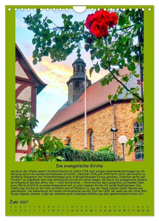 Produktbild: Gut 800 Jahre Burgholzhausen. Ein Ortsportr&auml;t in Wort und Bild 2027 (Wandkalender 2027 DIN A4 hoch), CALVENDO Monatskalender