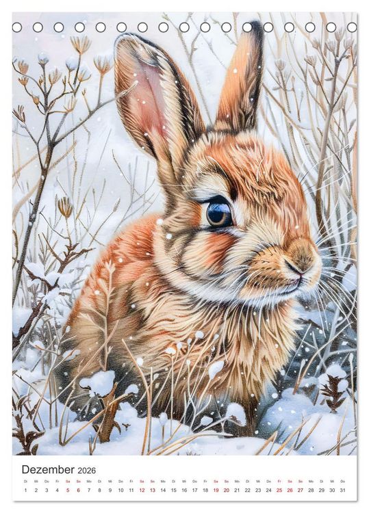 Produktbild: Tierkinder - Niedliche illustrierte Wildtiere in Wald und Flur (Tischkalender 2026 DIN A5 hoch), CALVENDO Monatskalender