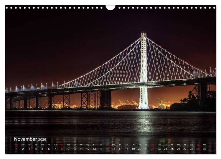Produktbild: San Francisco Impressionen Tag und Nacht (Wandkalender 2026 DIN A3 quer), CALVENDO Monatskalender