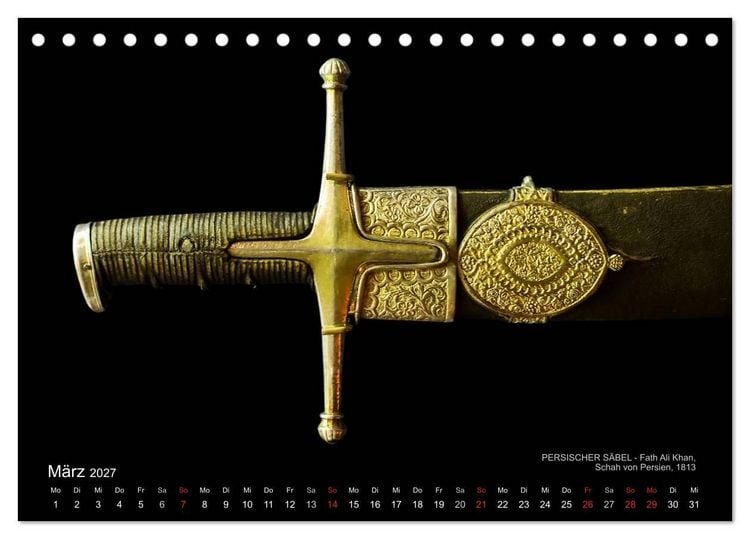 Produktbild: Historische R&uuml;stungen und Waffen (Tischkalender 2027 DIN A5 quer), CALVENDO Monatskalender
