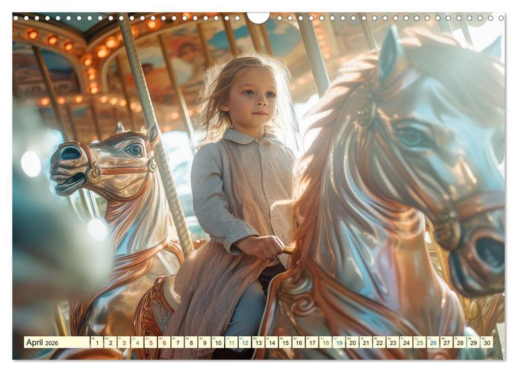 Produktbild: Karussell Nostalgie fr&uuml;her und heute (Wandkalender 2026 DIN A3 quer), CALVENDO Monatskalender