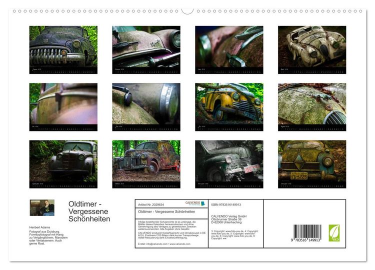 Produktbild: Oldtimer - Vergessene Sch&ouml;nheiten (hochwertiger Premium Wandkalender 2026 DIN A2 quer), Kunstdruck in Hochglanz