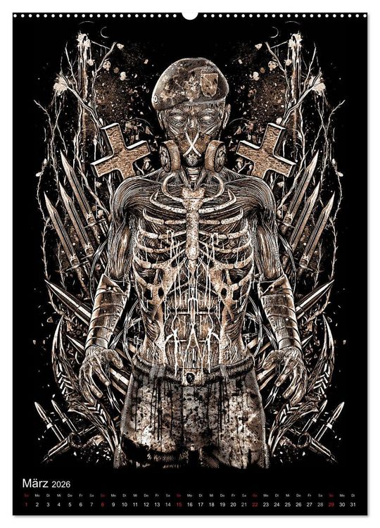 Produktbild: BLOODBOY/WAR ILLUSTRATION (hochwertiger Premium Wandkalender 2026 DIN A2 hoch), Kunstdruck in Hochglanz