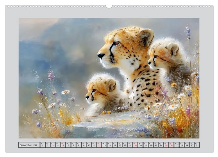 Produktbild: Geparden. Eleganz zwischen Speed und Stille (Wandkalender 2027 DIN A2 quer), CALVENDO Monatskalender