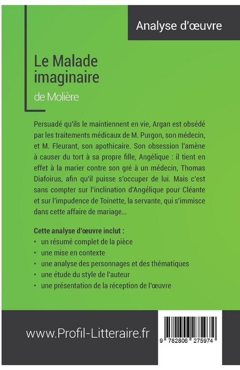 Produktbild: Le Malade imaginaire de Moli&egrave;re (analyse approfondie)
