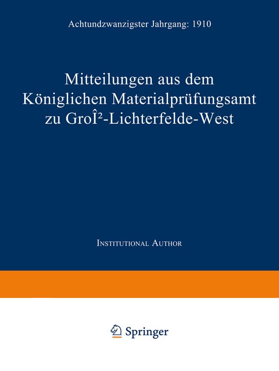 Produktbild: Mitteilungen aus dem K&ouml;niglichen Materialpr&uuml;fungsamt zu Gro&szlig;-Lichterfelde West
