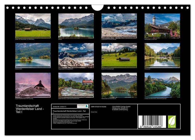 Produktbild: Traumlandschaft Werdenfelser Land - Teil I (Wandkalender 2026 DIN A4 quer), CALVENDO Monatskalender