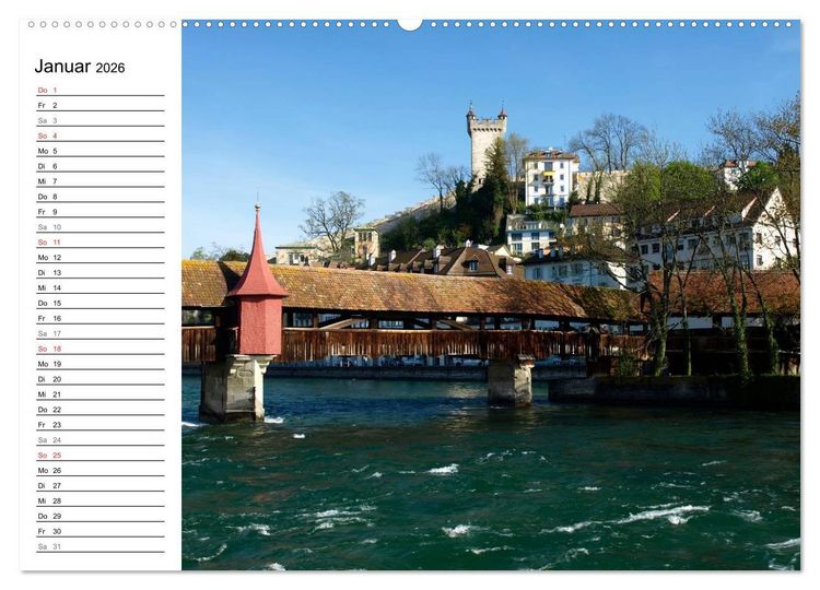 Produktbild: Erleben Sie LUZERN (hochwertiger Premium Wandkalender 2026 DIN A2 quer), Kunstdruck in Hochglanz