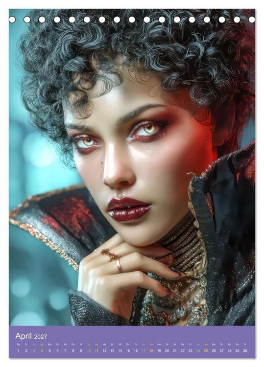 Produktbild: Sinnliche Vampirfrauen - Gef&auml;hrlich verf&uuml;hrerisch (Tischkalender 2027 DIN A5 hoch), CALVENDO Monatskalender