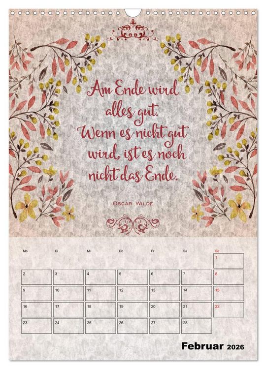 Produktbild: Lebensweisheiten zum Reflektieren (Wandkalender 2026 DIN A3 hoch), CALVENDO Monatskalender