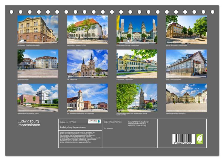 Produktbild: Ludwigsburg Impressionen (Tischkalender 2026 DIN A5 quer), CALVENDO Monatskalender