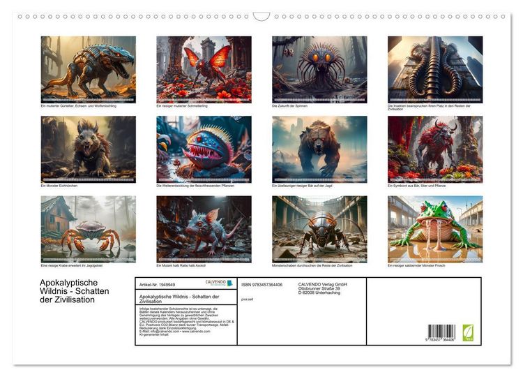Produktbild: Apokalyptische Wildnis - Schatten der Zivilisation (Wandkalender 2026 DIN A2 quer), CALVENDO Monatskalender