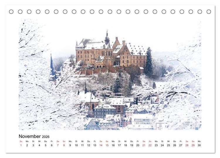 Produktbild: Marburg an der Lahn - ein Jahr in Bildern (Tischkalender 2026 DIN A5 quer), CALVENDO Monatskalender