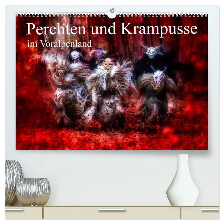 Produktbild: Perchten und Krampusse im Voralpenland (hochwertiger Premium Wandkalender 2026 DIN A2 quer), Kunstdruck in Hochglanz