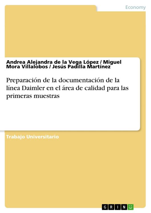 Produktbild: Preparaci&oacute;n de la documentaci&oacute;n de la l&iacute;nea Daimler en el &aacute;rea de calidad para las primeras muestras