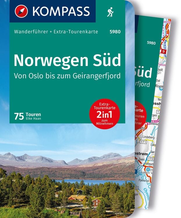 Produktbild: KOMPASS Wanderführer Norwegen Süd, Von Oslo bis zum Geirangerfjord, 75 Touren mit Extra-Tourenkarte