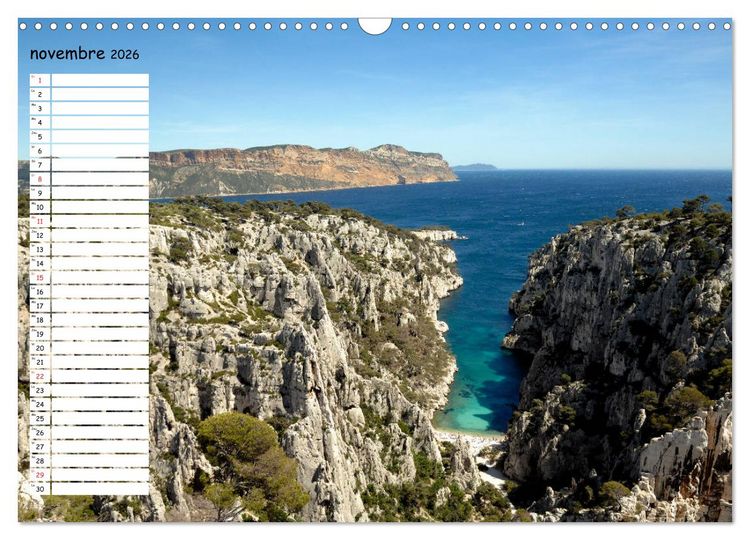 Produktbild: Les Calanques - Criques et fiords de Provence (Calendrier mural 2026 DIN A3 vertical), CALVENDO calendrier mensuel