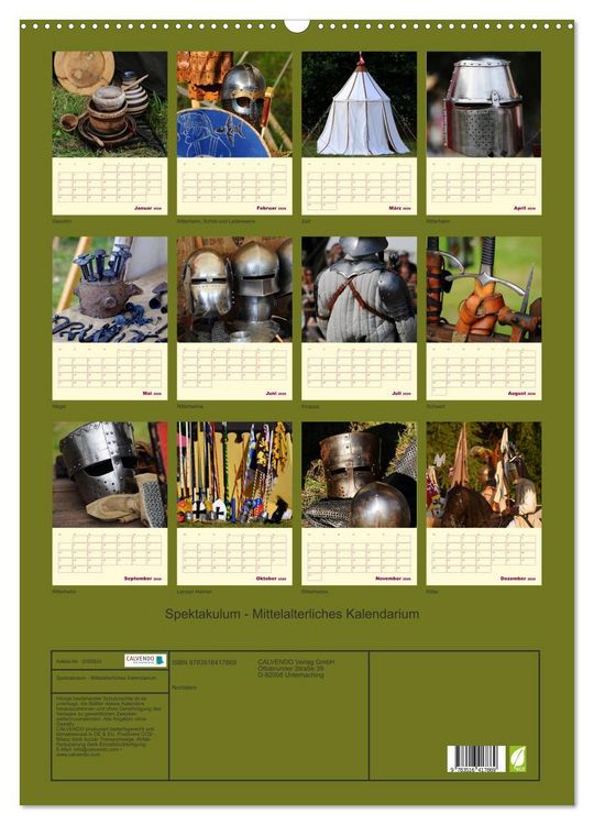 Produktbild: Spektakulum - Mittelalterliches Kalendarium (Wandkalender 2026 DIN A2 hoch), CALVENDO Monatskalender