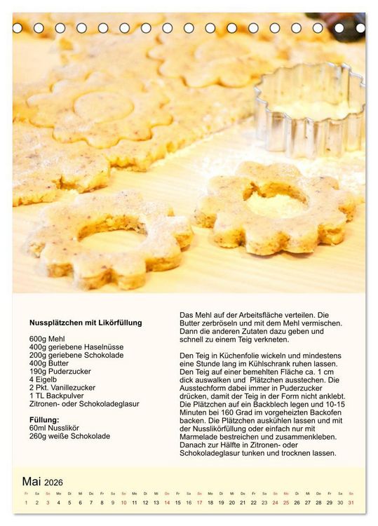 Produktbild: Pl&auml;tzchen. Kekse f&uuml;r das ganze Jahr! (Tischkalender 2026 DIN A5 hoch), CALVENDO Monatskalender