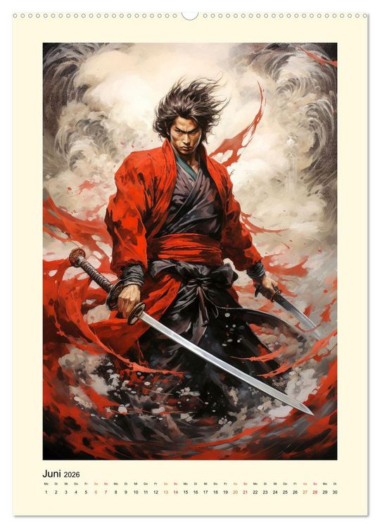 Produktbild: Samurai Helden (Wandkalender 2026 DIN A2 hoch), CALVENDO Monatskalender