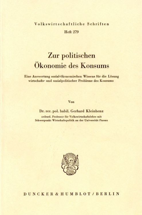 Produktbild: Zur politischen &Ouml;konomie des Konsums.
