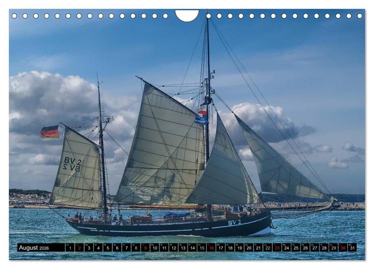 Produktbild: Segelschiffe vor Warnem&uuml;nde (Wandkalender 2026 DIN A4 quer), CALVENDO Monatskalender