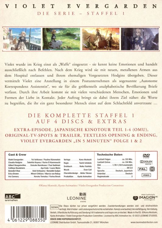 Produktbild: Violet Evergarden - Staffel 1 - Komplettbox [4 DVDs]