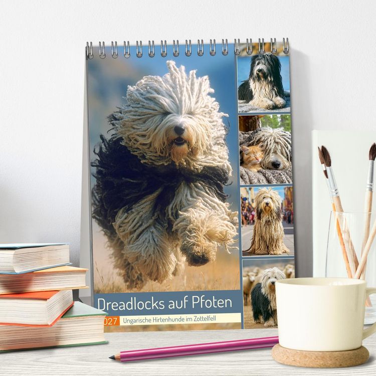 Produktbild: Dreadlocks auf Pfoten. Ungarische Hirtenhunde im Zottelfell (Tischkalender 2027 DIN A5 hoch), CALVENDO Monatskalender