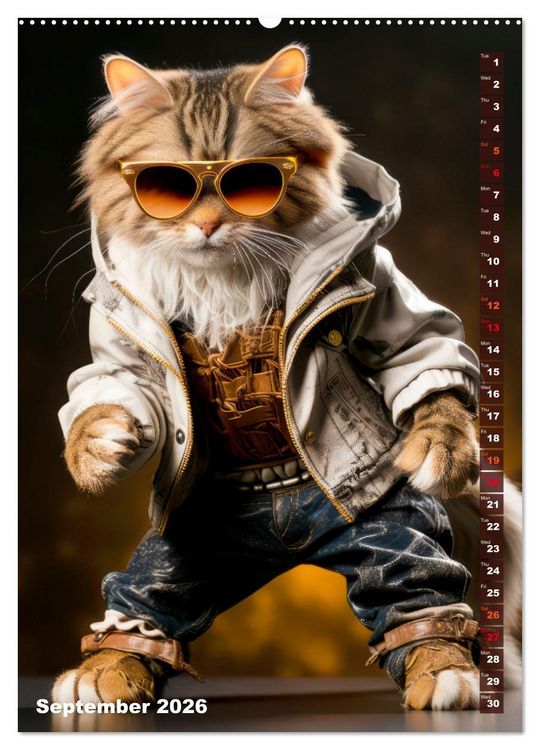 Produktbild: Stylish cats (High Quality Premium Wall Calendar 2026 DIN A2 portrait),CALVENDO 12 Month Wall Calendar