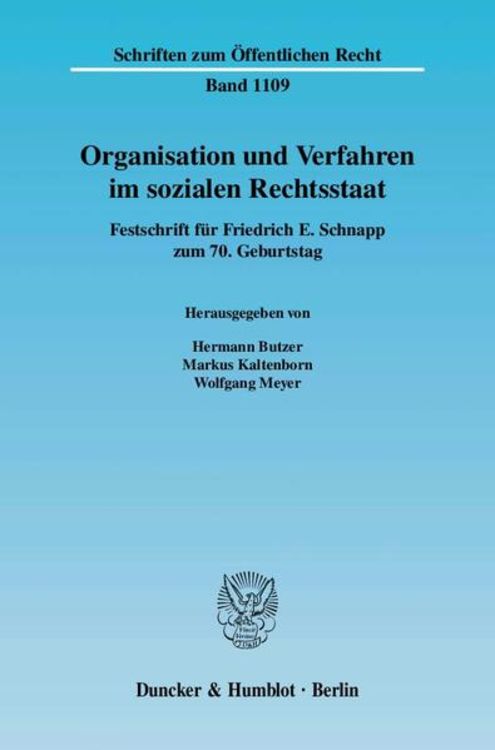 Produktbild: Organisation und Verfahren im sozialen Rechtsstaat.