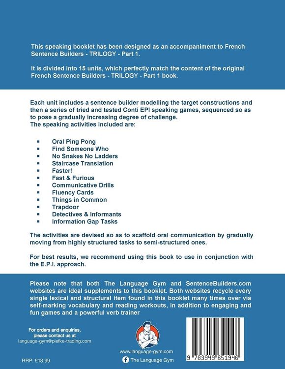 Produktbild: French Sentence Builders Trilogy Part 1 - a Speaking Booklet