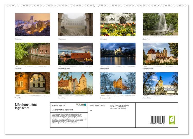 Produktbild: M&auml;rchenhaftes Ingolstadt (hochwertiger Premium Wandkalender 2026 DIN A2 quer), Kunstdruck in Hochglanz