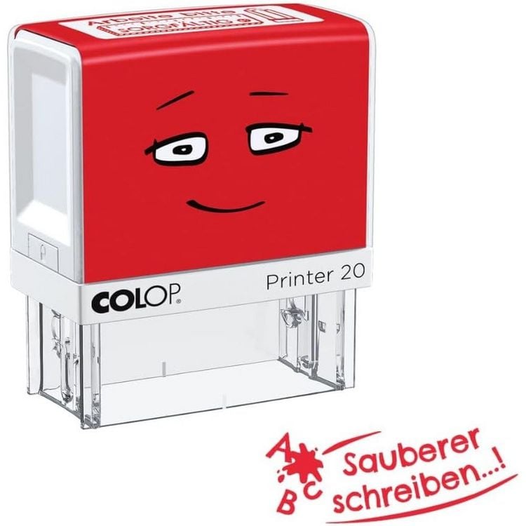 Produktbild: COLOP NIO School Motivations-Stempel, sauberer schreiben, Abdruckfarbe brave red, 38 x 14mm