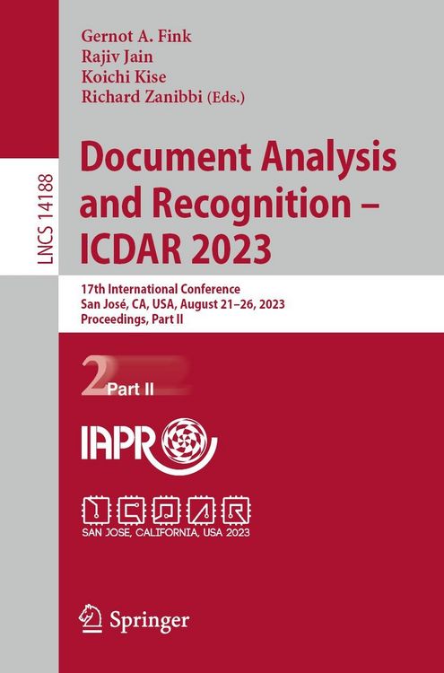 Produktbild: Document Analysis and Recognition - ICDAR 2023