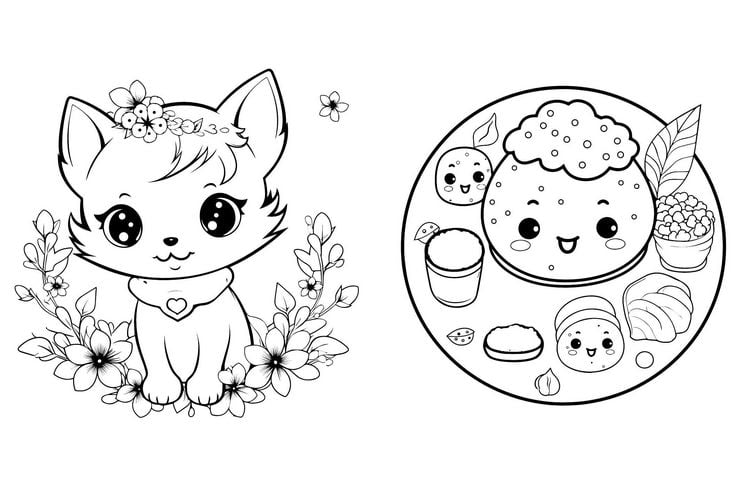 Produktbild: Malbuch Kawaii mit 45 Tattoos