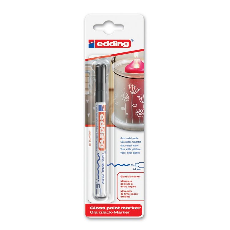 Produktbild: Edding 751 4-751-1-1001 Lackmarker Schwarz 1 mm, 2mm