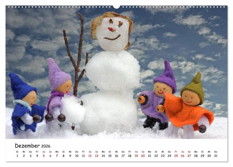 Produktbild: Die Abenteuer der vier kleinen Wichtel (hochwertiger Premium Wandkalender 2026 DIN A2 quer), Kunstdruck in Hochglanz