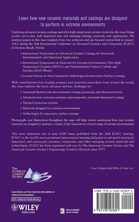 Produktbild: Advanced Ceramic Coatings and Materials for Extreme Environments II, Volume 33, Issue 3