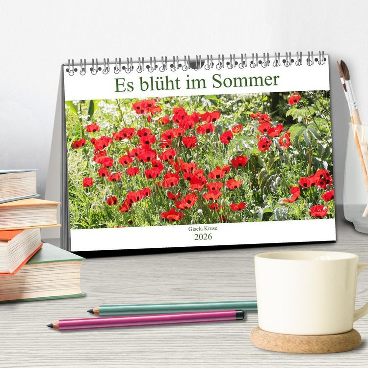 Produktbild: Es bl&uuml;ht im Sommer (Tischkalender 2026 DIN A5 quer), CALVENDO Monatskalender